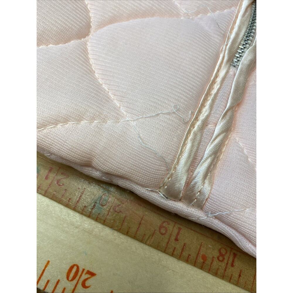 VINTAGE Baby Girl Quiltex Snowsuit Pink Quilted Zip Sleep Sack Bunting Newborn - Picture 11 of 13
